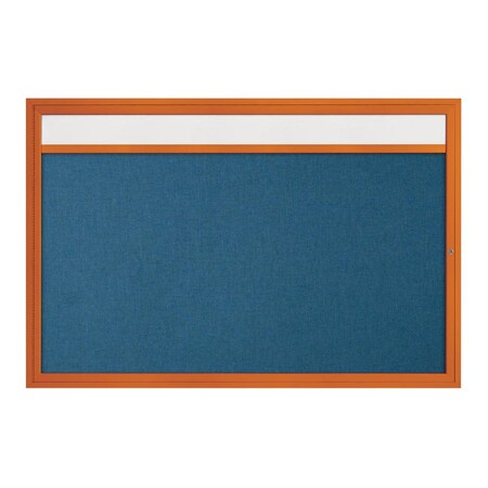 United Visual Products Slim Enclosed Corkboard, 36"x36", Bronze Alum Frame/Apricot UVEB3636-BRONZE-APRICOT